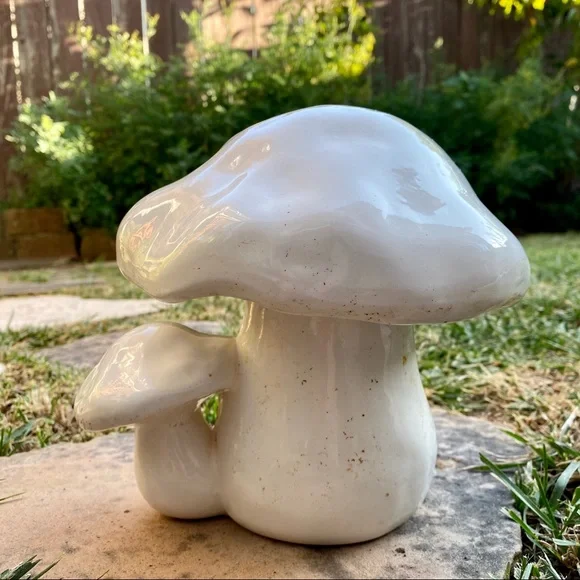 Vintage 🍄 Large Ceramic Mushroom Duo Figurine Decor - Picture 4 of 12